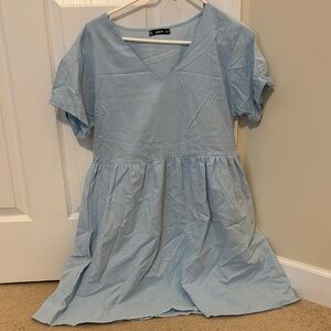 SHEIN Light Blue V-Neck Dress